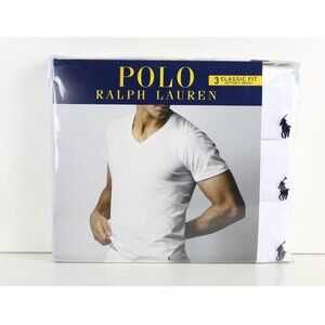 Polo Ralph Lauren Men’s V-neck 3-Pack White Size Medium Classic Fit NEW $49.50